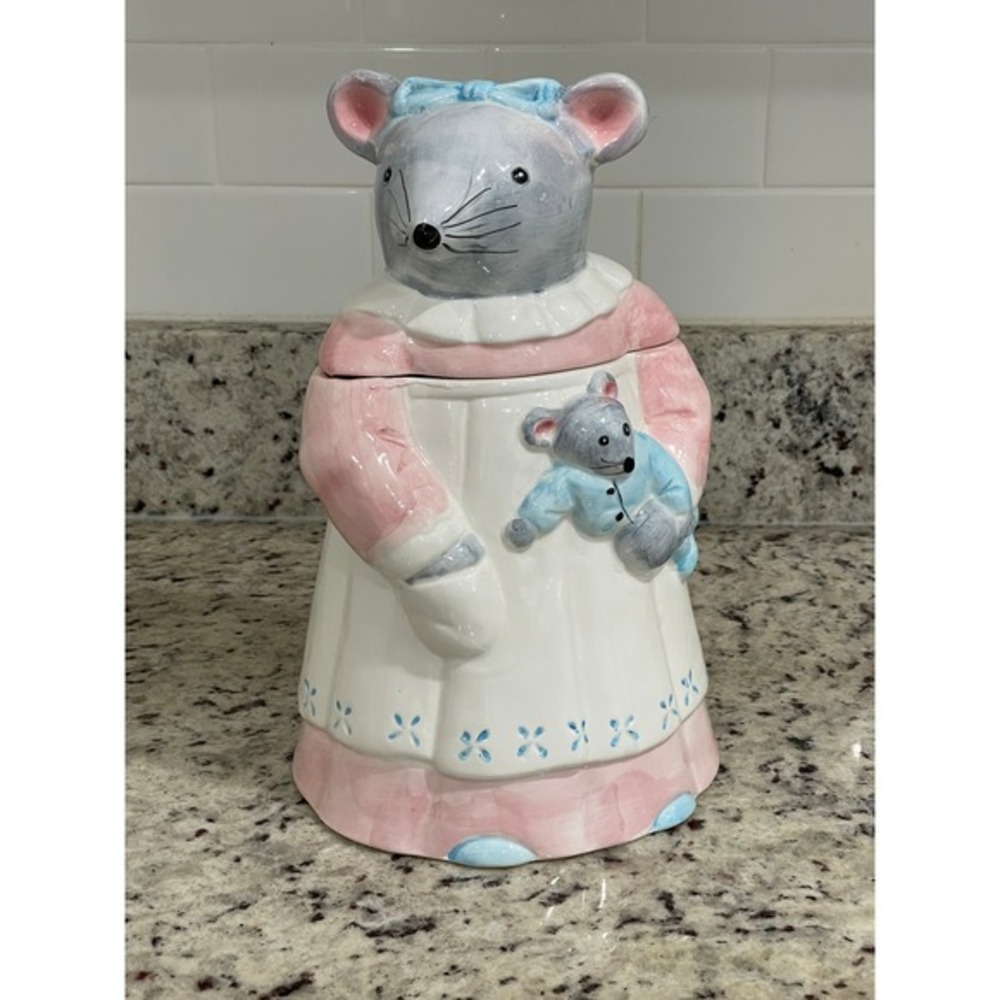 Ceramic Mouse Cookie Jar, Novelty Kitchen Storage, Decorative‎ Container